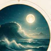 Moonlit ocean tide